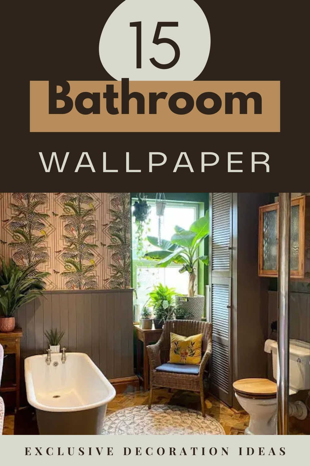 15 Beautiful Wallpapered Bathrooms to Redecorate