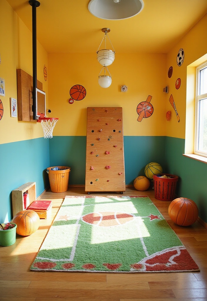 Colorful Sports Zone Colorful kids Playroom Ideas