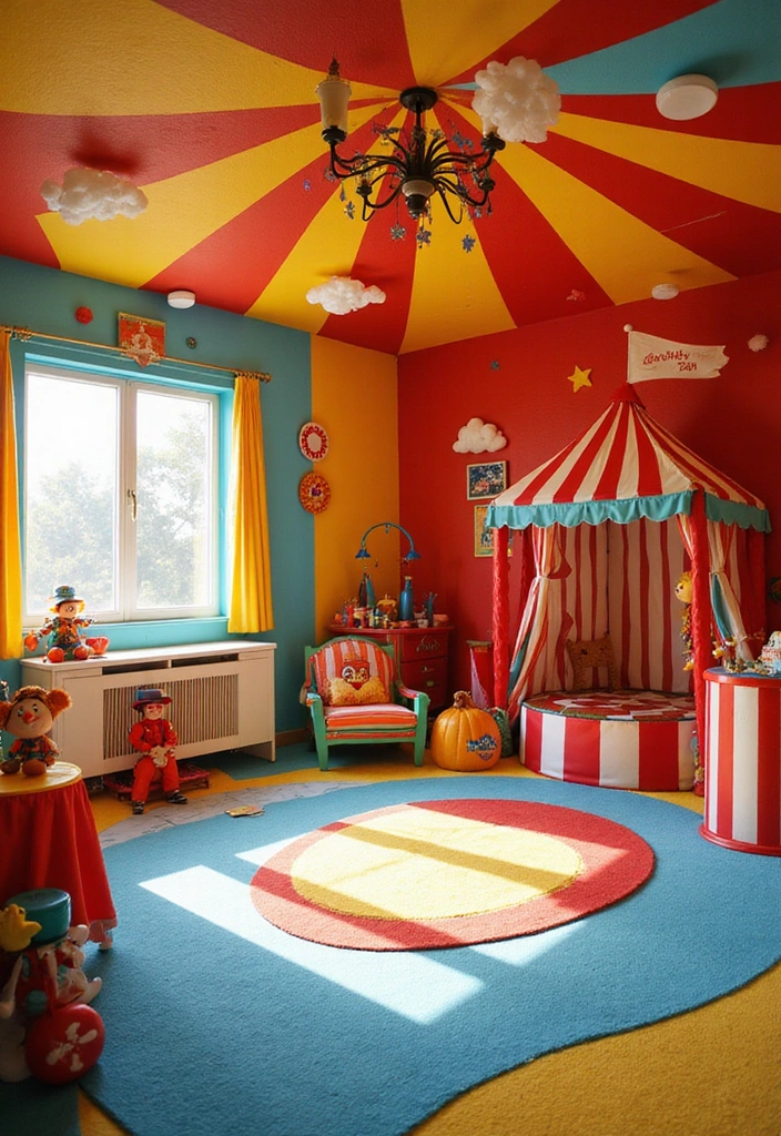 Whimsical Circus Colorful Kids Play Room Inspirations